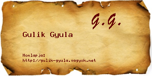 Gulik Gyula névjegykártya
