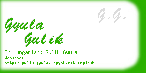 gyula gulik business card